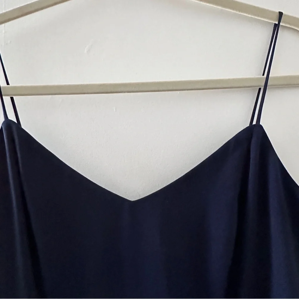 J. Crew Spaghetti Strap Navy Blue Side Split Maxi Dress Women's Size 6 NWT
